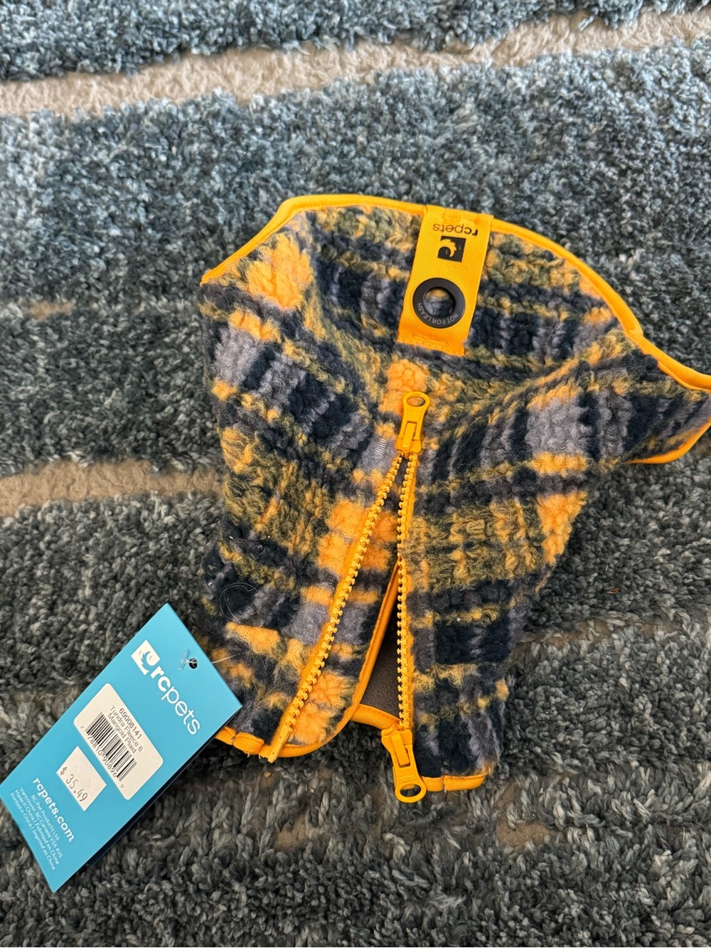 Tundra Yellow and Gray Plaid Dog Hoodie with Bright Yellow Trim